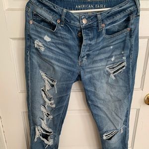 AE destroyed Girlfriend Jeans